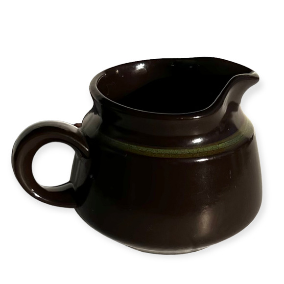 Franciscan Madeira Vintage 1960s Brown and Green Earthenware Creamer Pitcher - Picture 1 of 14